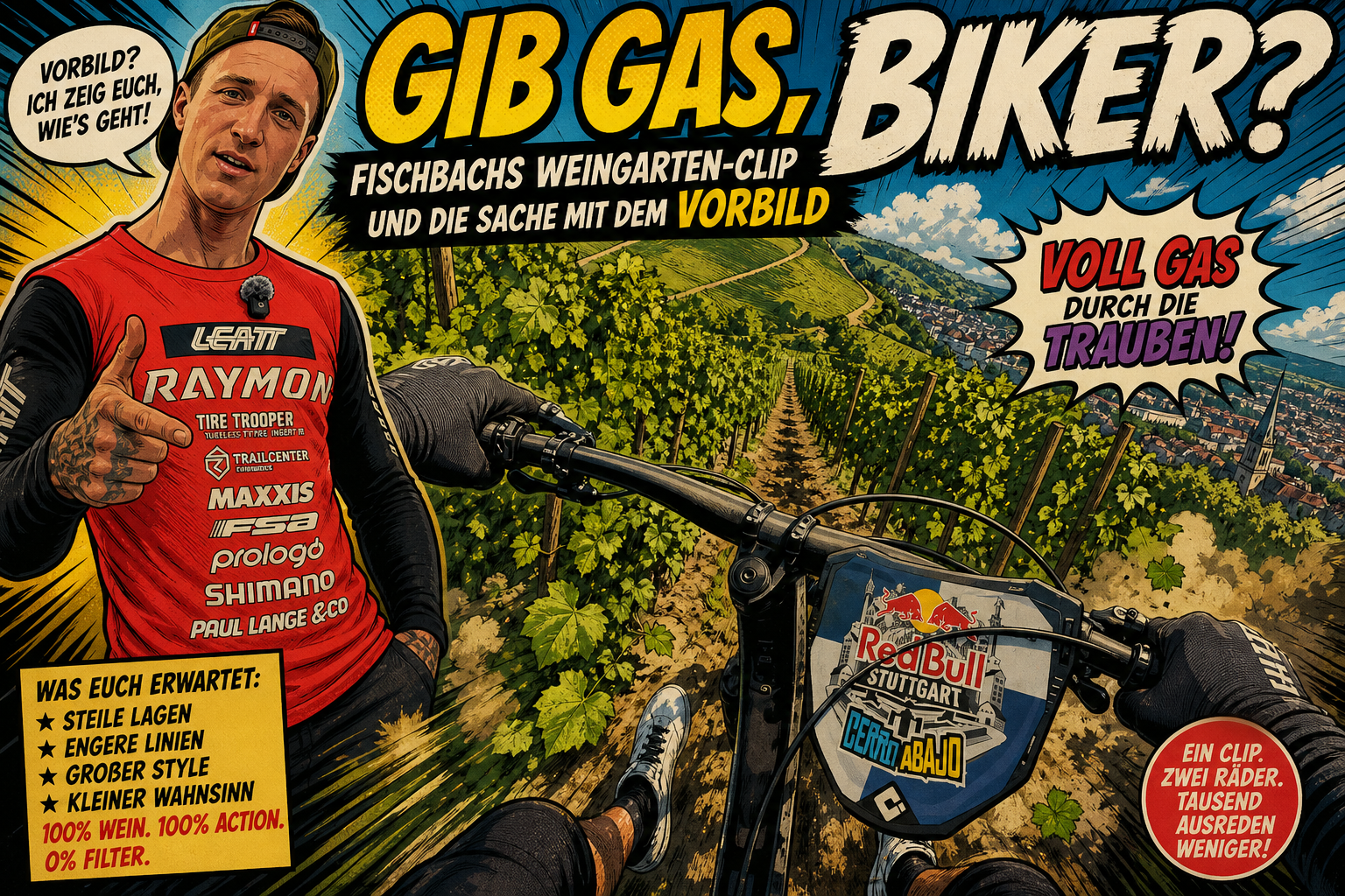 Gib Gas, Biker Fischbachs Weingarten Clip und die Sache mit dem Vorbild
